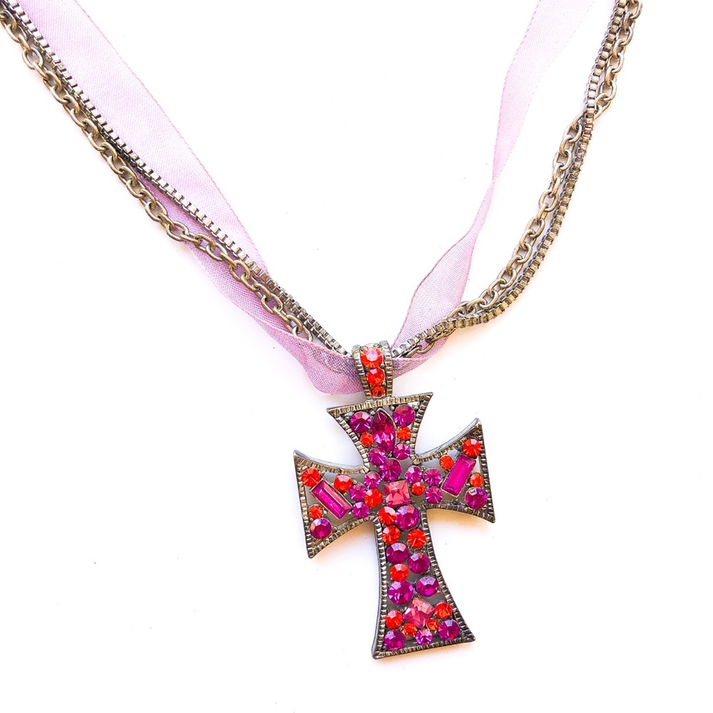 Gemstone Cross Necklace